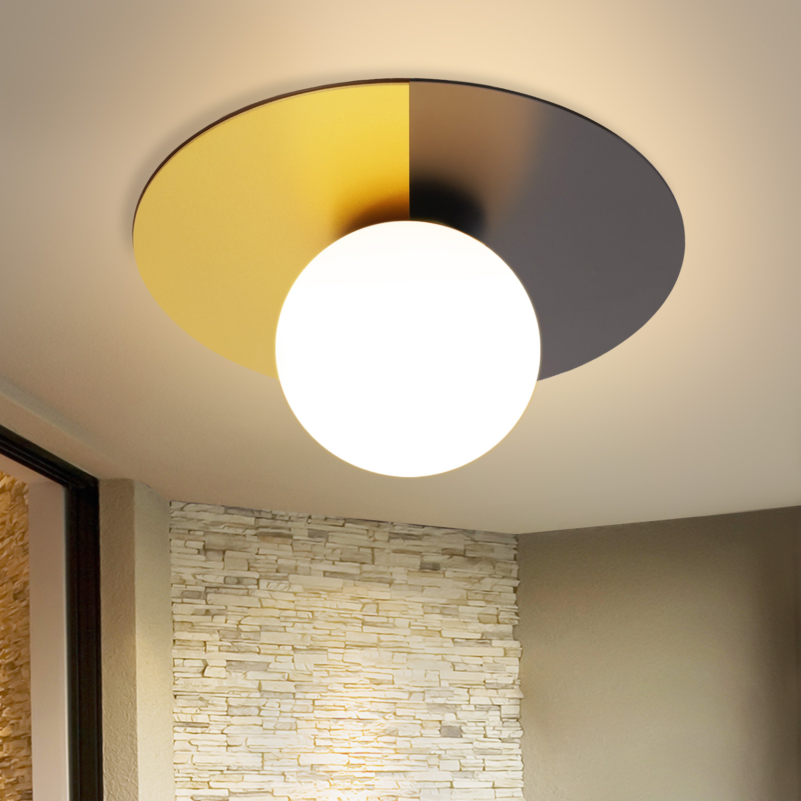 NETTLIFE vintage - vägglampa i glas och metall, modern design, E14