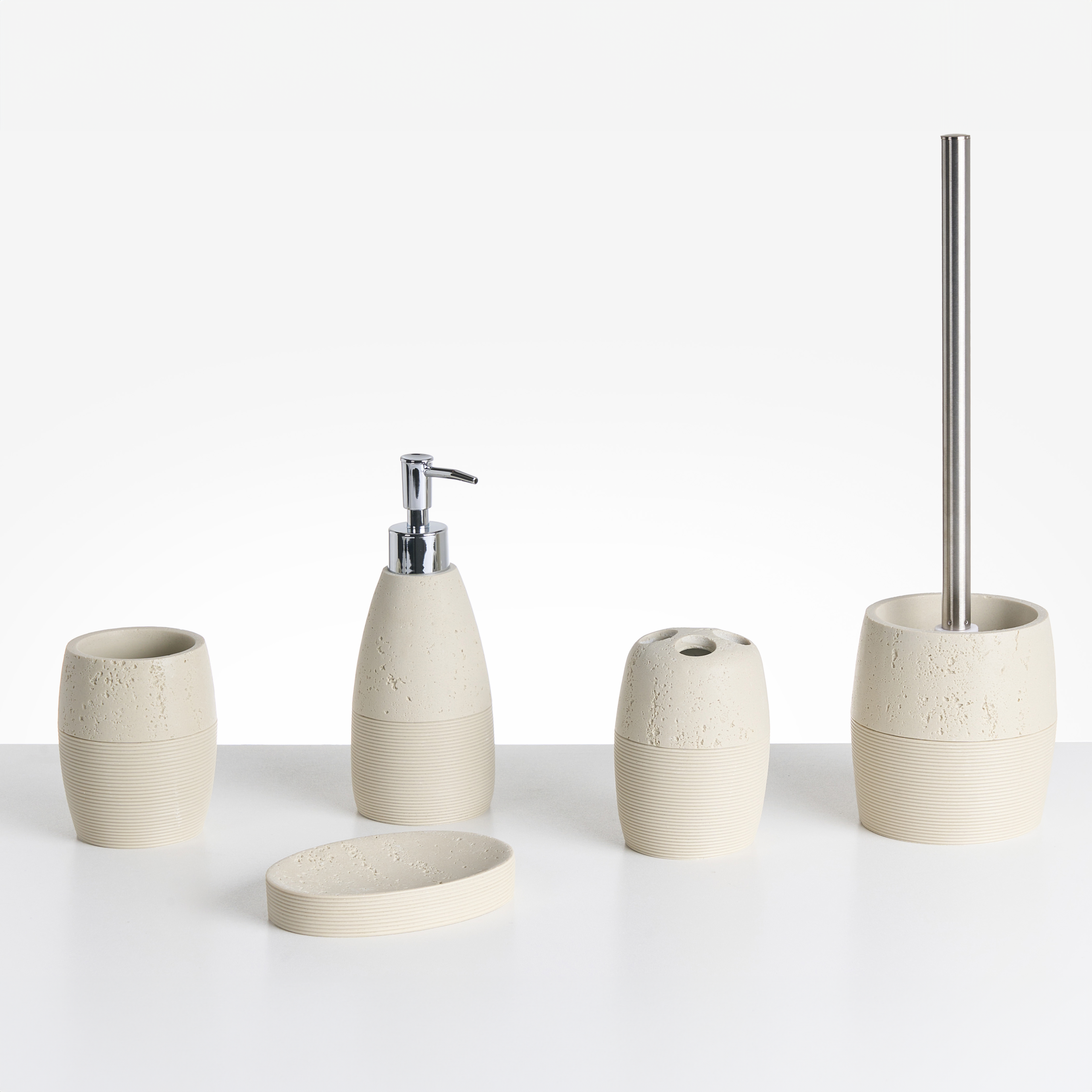 Set med badrumstillbehör i 5 delar YARAPA Ljusbeige