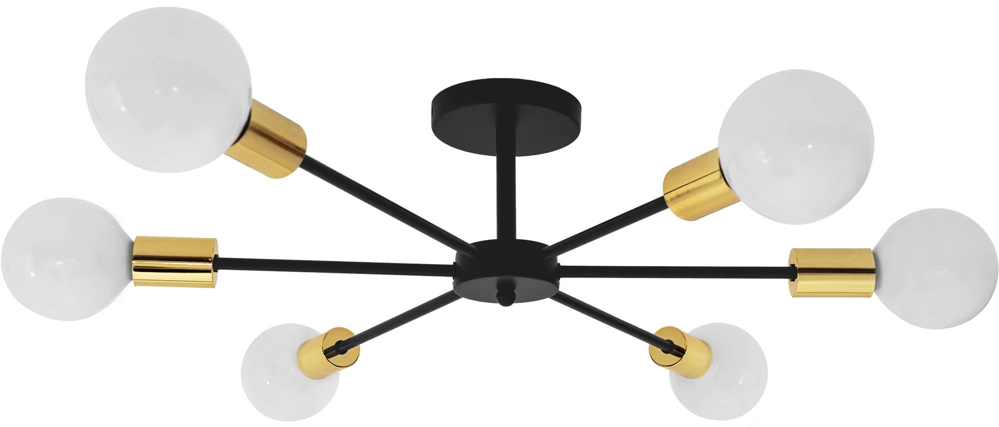 TOOLIGHT taklampa APP501-6C Svart/Guld 69x69x15,5cm