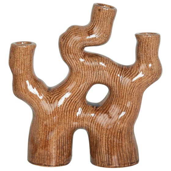 Blomvas BARBUS 31 cm Stengods Brun