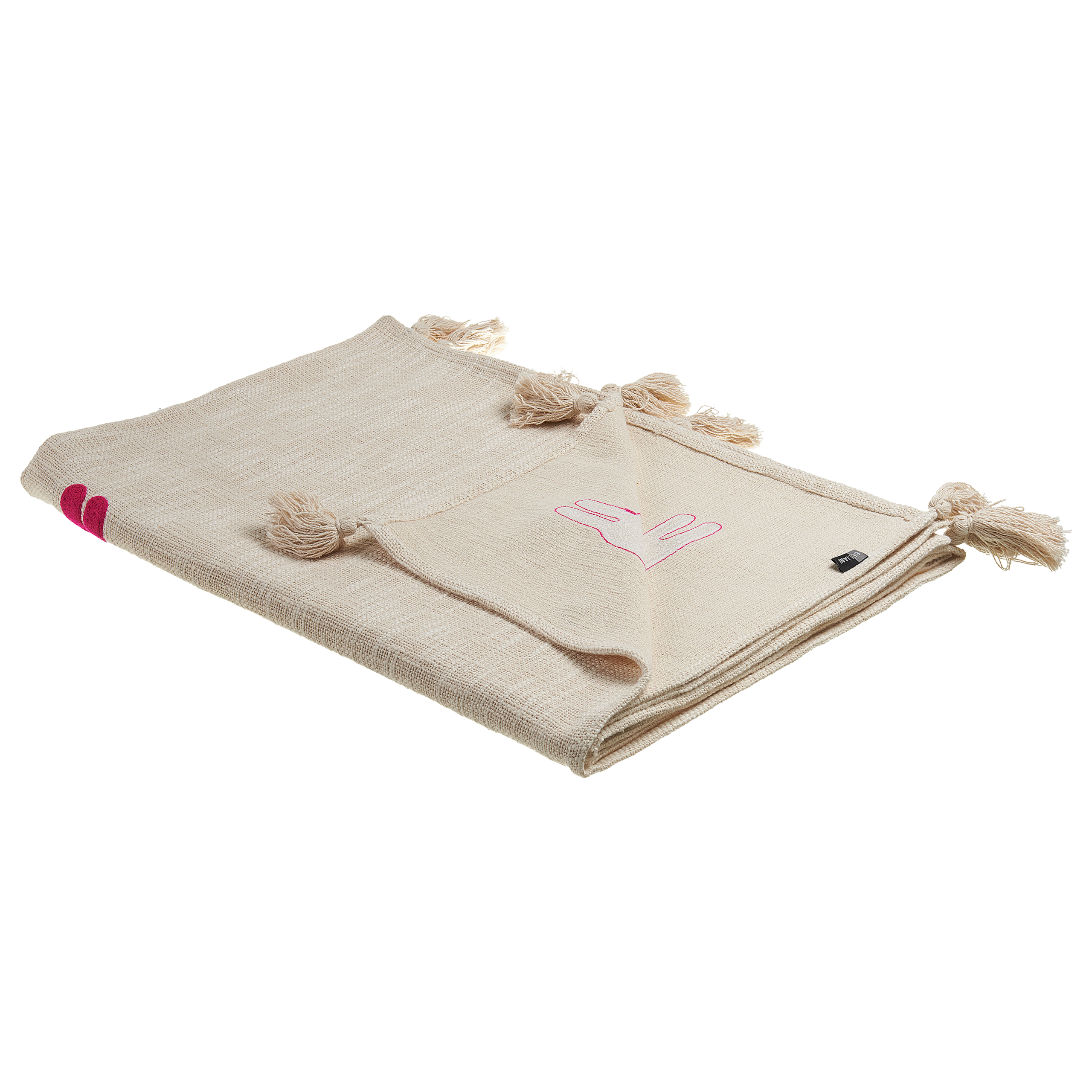 Pläd NANDYAL Bomull 130 x 180 cm Beige