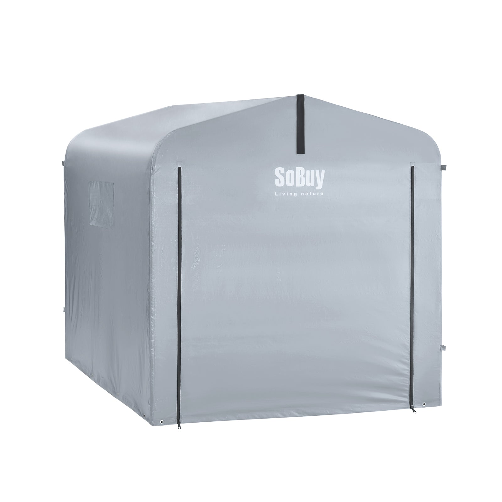SoBuy Väderbeständig presenning för cykelgarage/utrustningsskjul – UV-skydd, regnskydd, utomhuspresenning för trädgård, terrass, silver, 159 x 219 x 165 cm SDA12-SIL