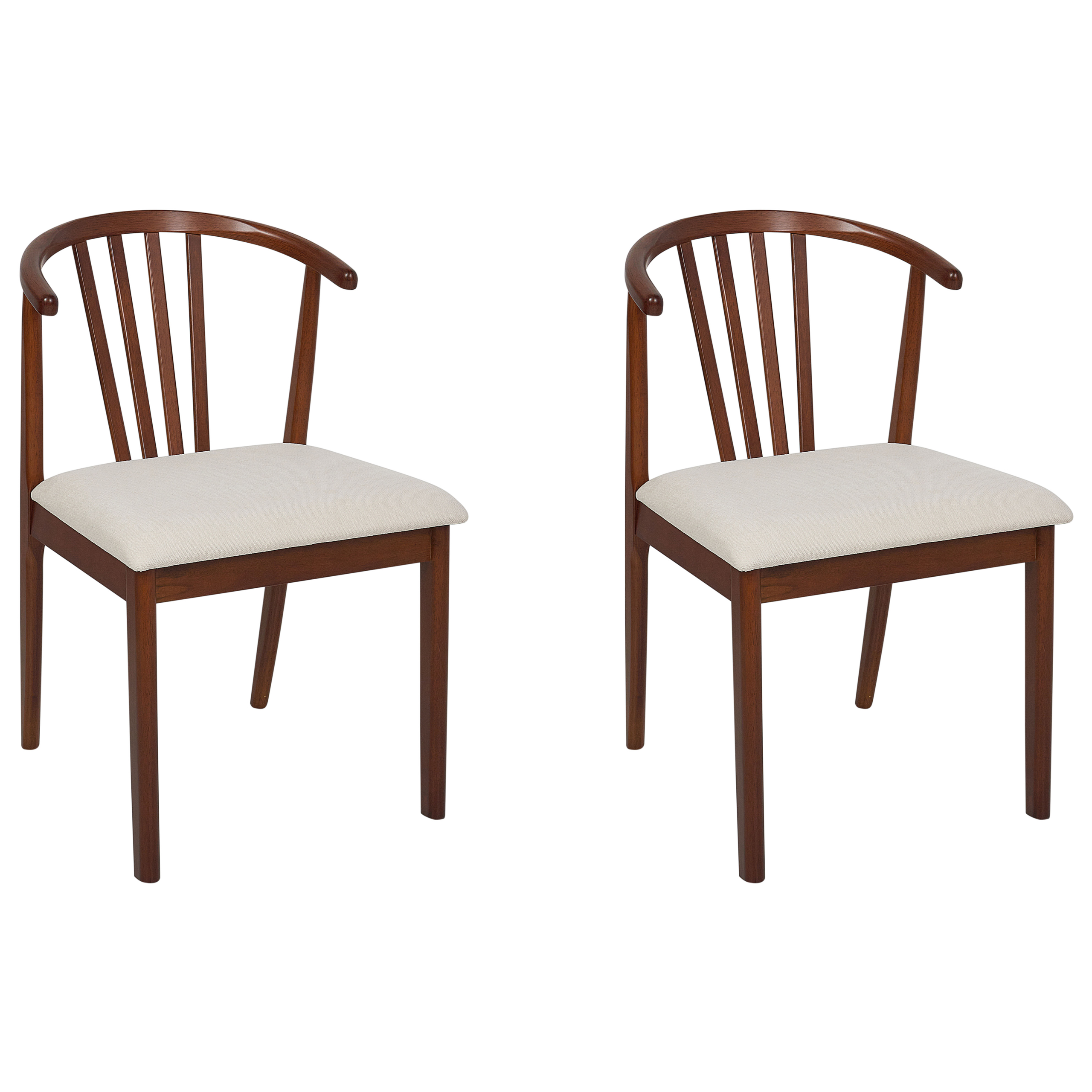 Set med 2 matstolar CRAIG Trä Mörkbrun/ Beige