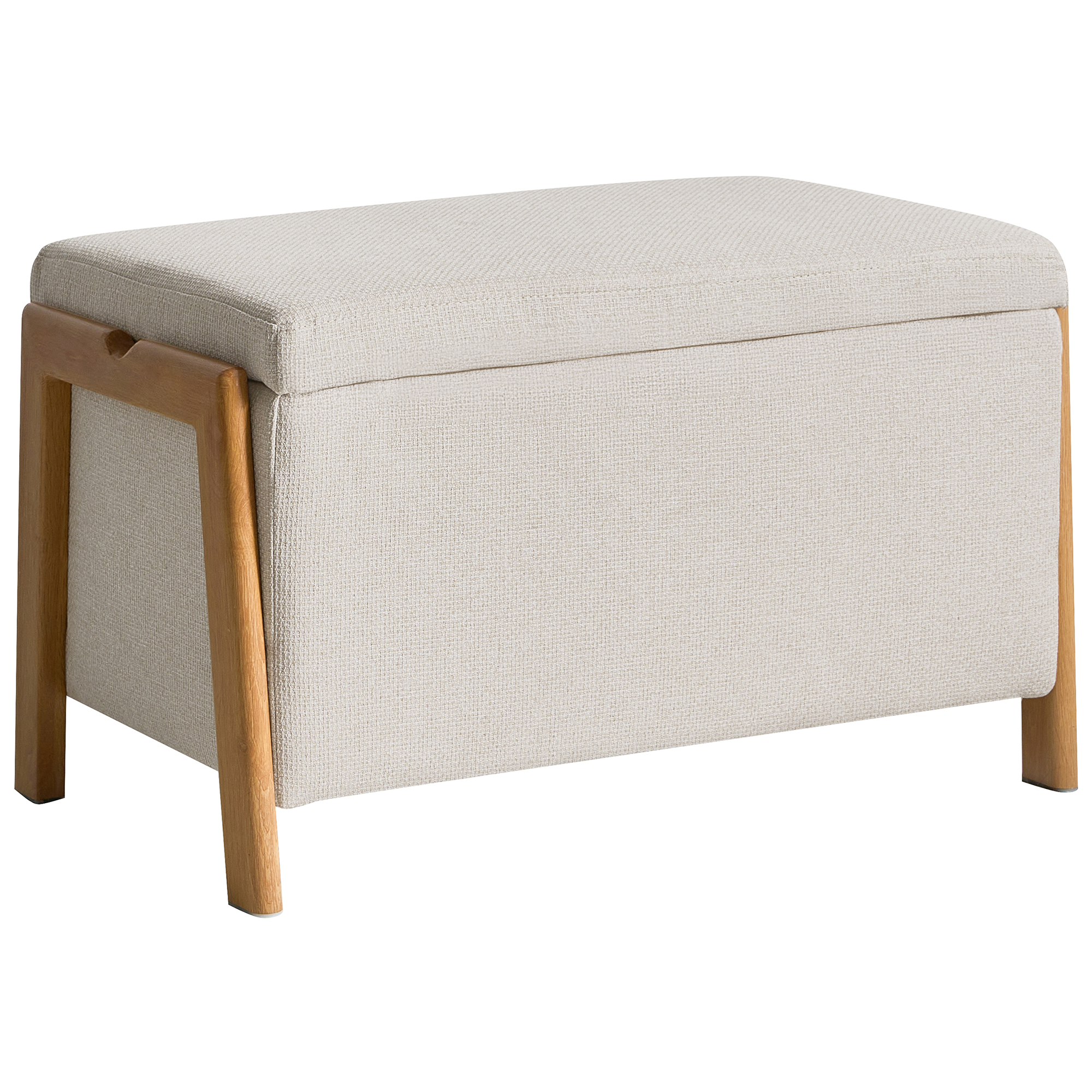 Klädd förvaringsbänk EDLAND Ljusbeige