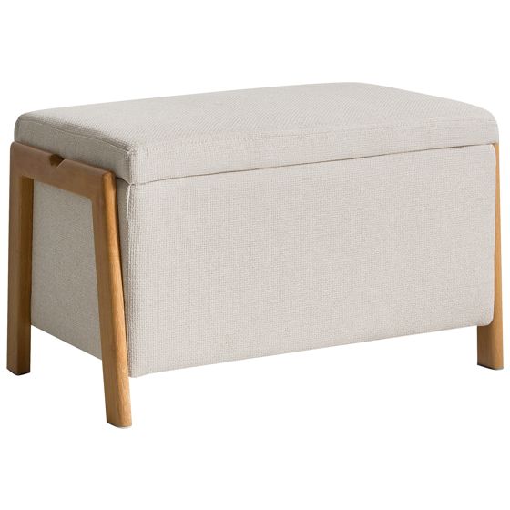 Klädd förvaringsbänk EDLAND Ljusbeige