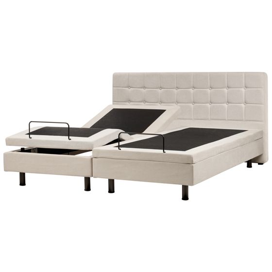 Justerbar säng DUKE 180 x 200 cm Ljusbeige