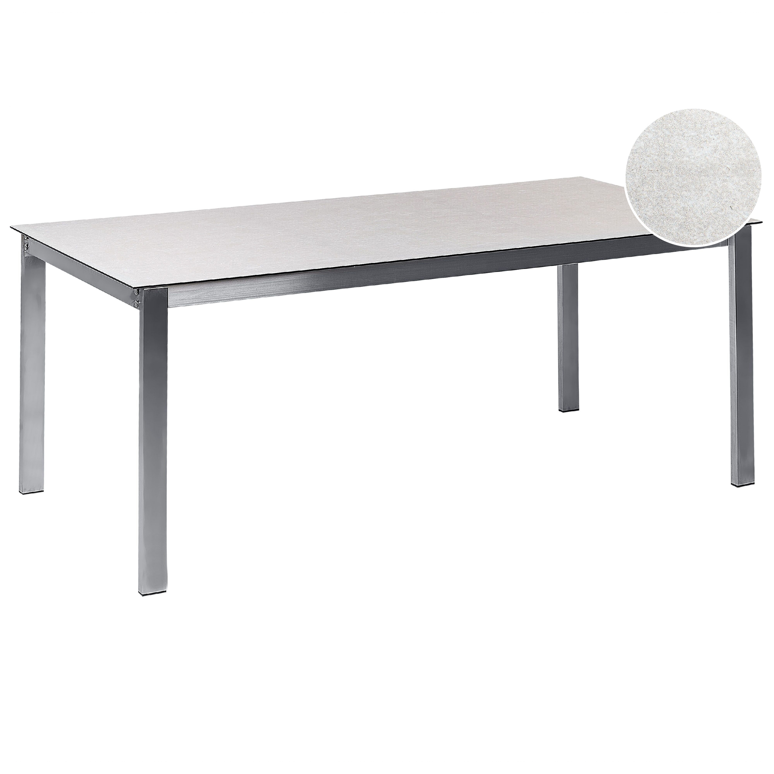 Trädgårdsmatbord COSOLETO 180 cm 90 cm Glas Vit