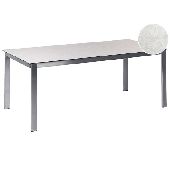 Trädgårdsmatbord COSOLETO 180 cm 90 cm Glas Vit