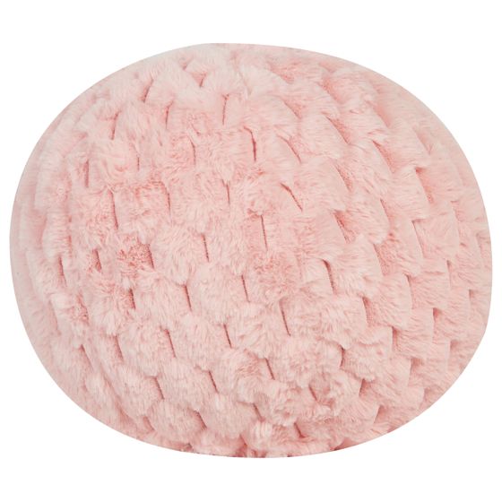Prydnadskudde ROSEA 30 x 30 cm Fuskpäls Rosa Monokromt