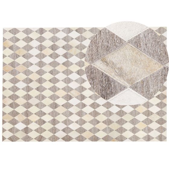 Matta SESLICE Beige 160 x 230 cm Läder