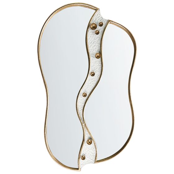 Väggspegel TAWLEY 45 cm 76 cm Metall Guld