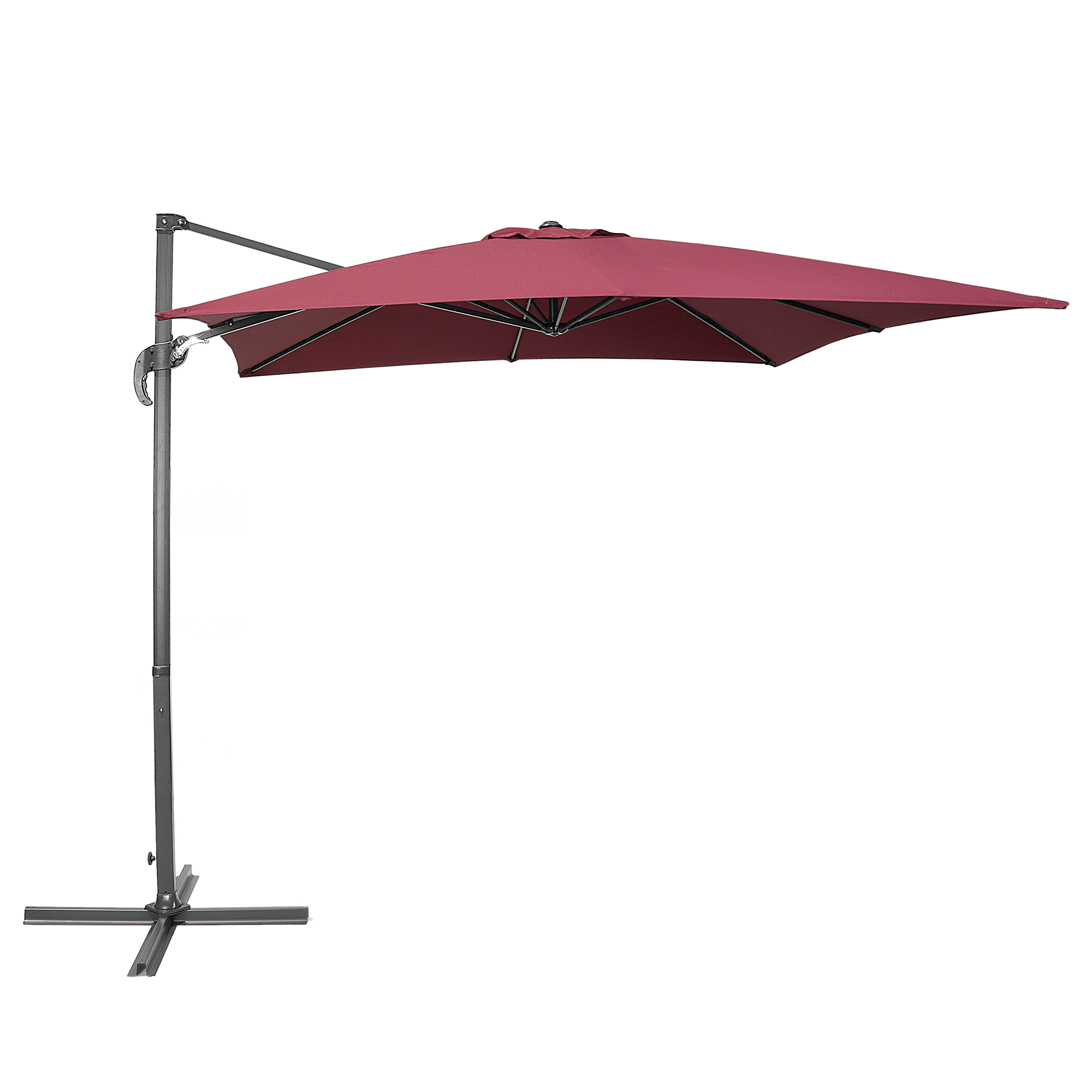 Frihängande parasoll 250 cm MONZA Vinröd