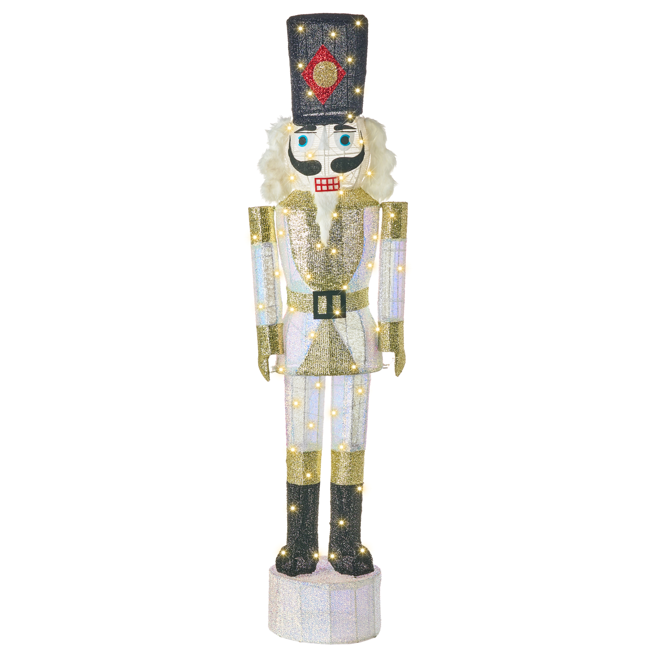 Utomhusdekoration LED STOROVAN 152 cm Nötknäckare Vit/ Guld