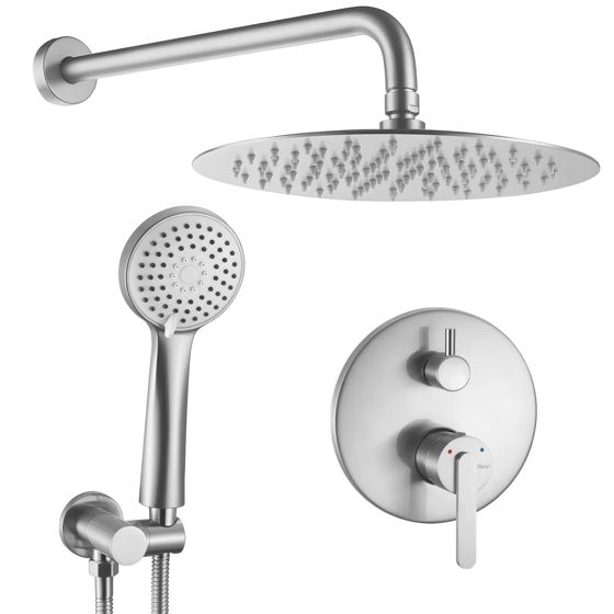 REA Inbyggt Duschset ONTARIO Borstad Nickel, 32x17x32cm