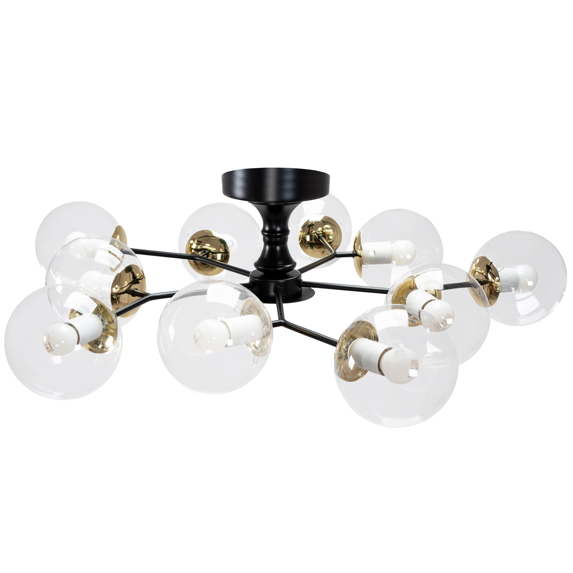 TOOLIGHT hängande taklampa APP1136-10C Svart/Guld 30x78x30cm