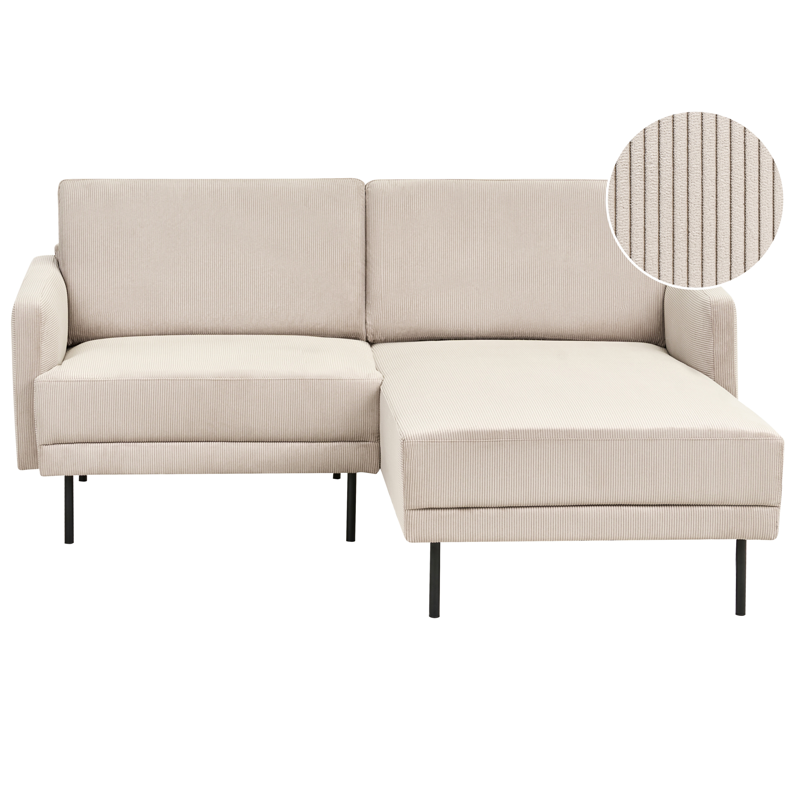 Hörnsoffa 2-sits BREDA Manchester Beige Vänstervänd