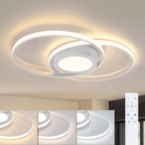 NETTLIFE dimbar LED-taklampa med fjärrkontroll 48W vit, vardagsrumsdesign, sovrum modern, lampa för kök, kontor
