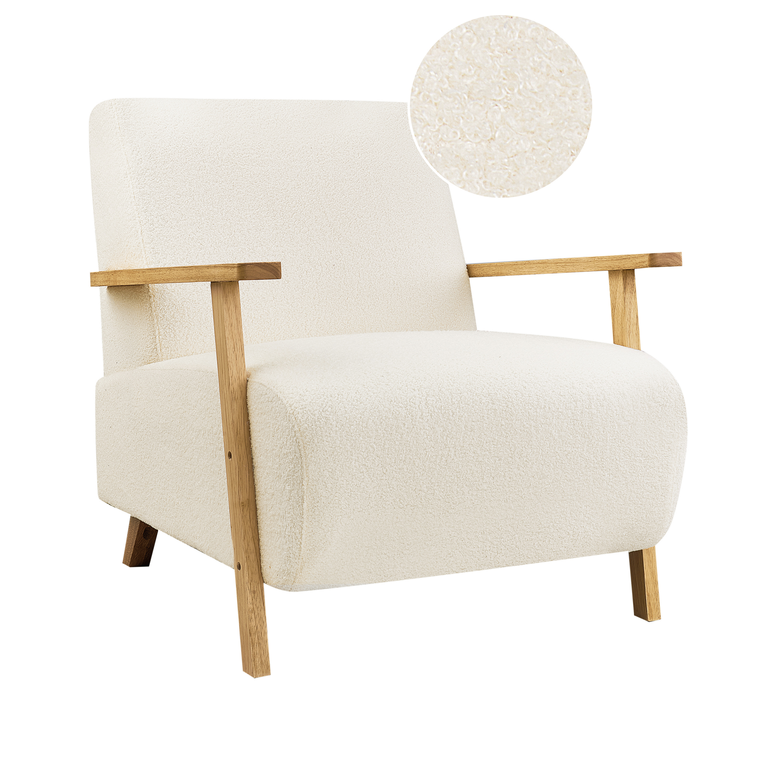 Fåtölj LESJA Bouclé Ljusbeige