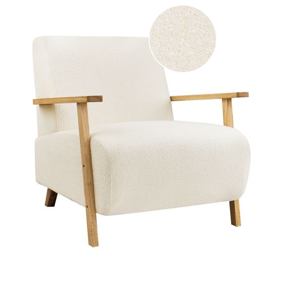 Fåtölj LESJA Bouclé Ljusbeige