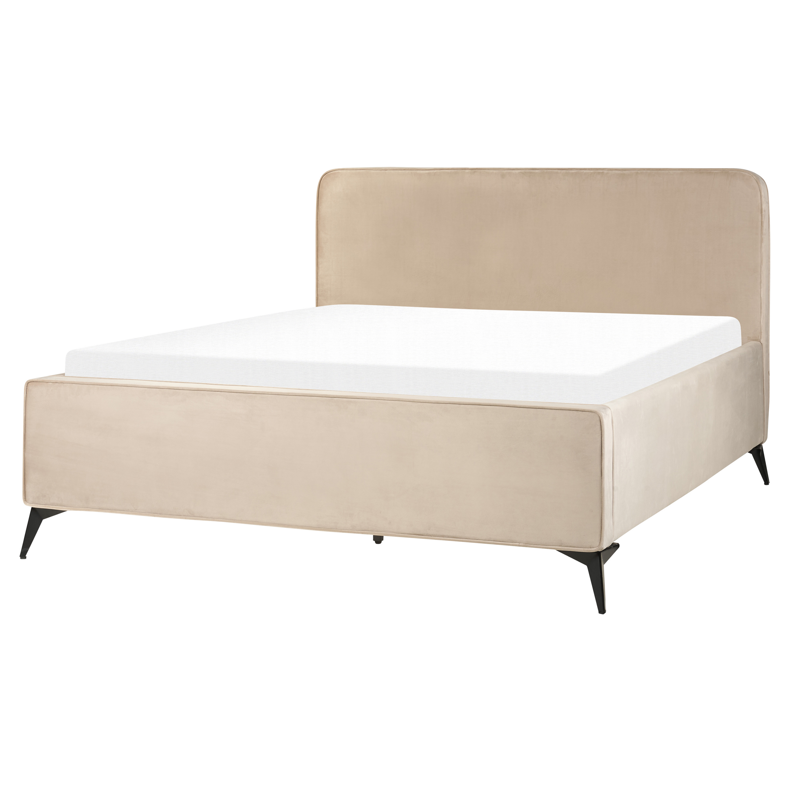 Säng med lamellram Sammet VALOGNES 160 x 200 cm Taupe