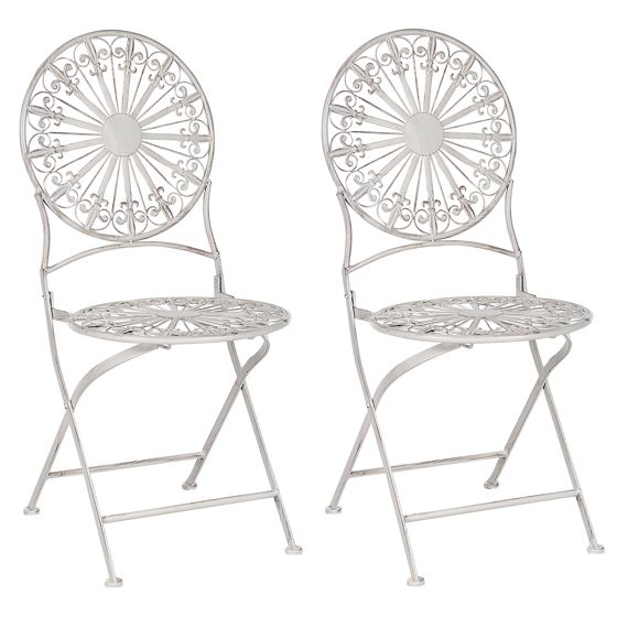 Set med 2 trädgårdsstolar SCAFA Metall Vit
