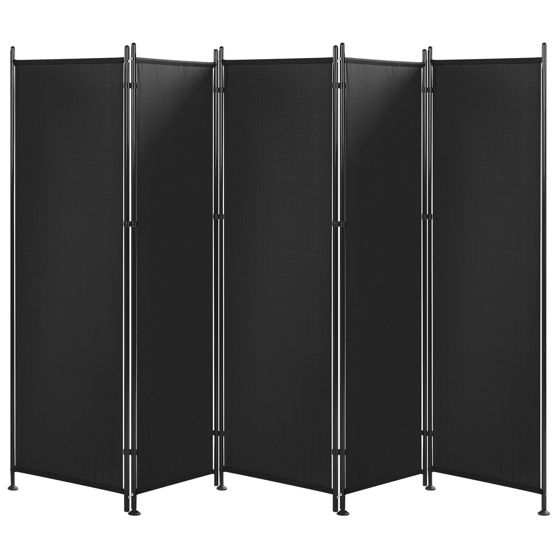 Rumsavdelare med 5 paneler NARNI 270 cm 170 cm Svart