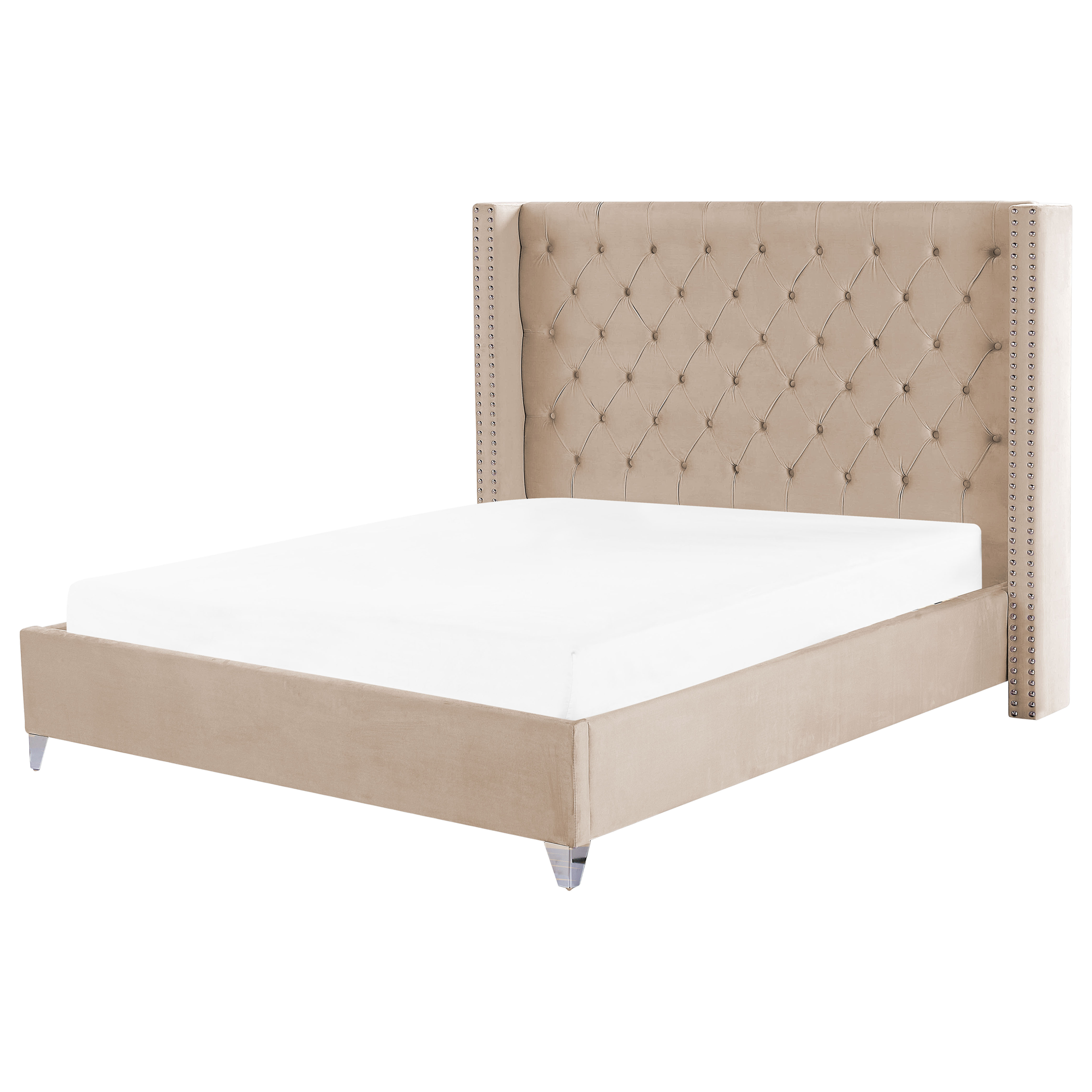 Säng med lamellram Sammet LUBBON 180 x 200 cm Beige