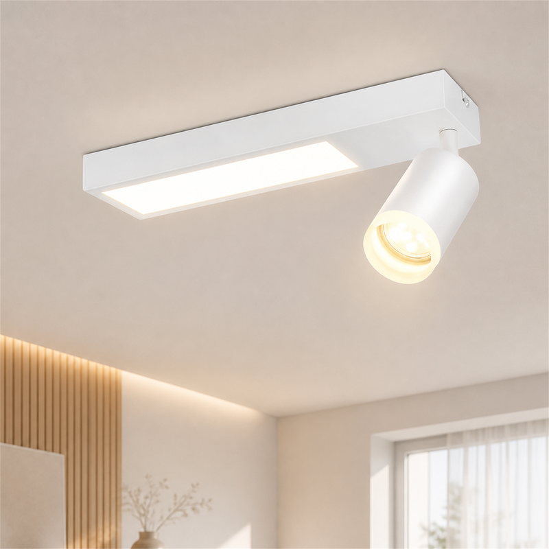 NETTLIFE Takspotlight 1 lampa GU10 för sovrum 3000k 20W svart kökslampa varmvit justerbar för sovrum kök
