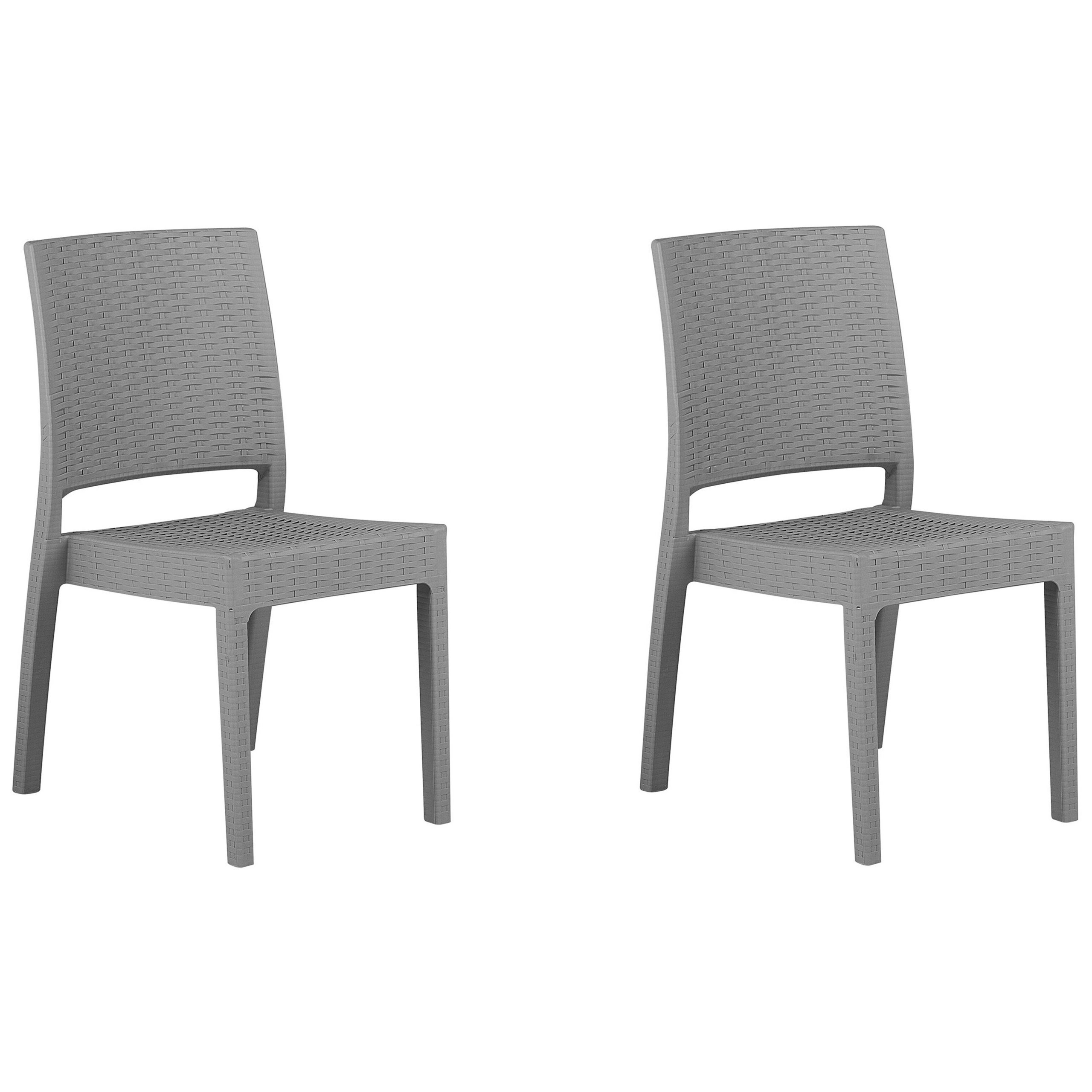 Set med 2 trädgårdsstolar FOSSANO Syntetiskt material Ljusgrå