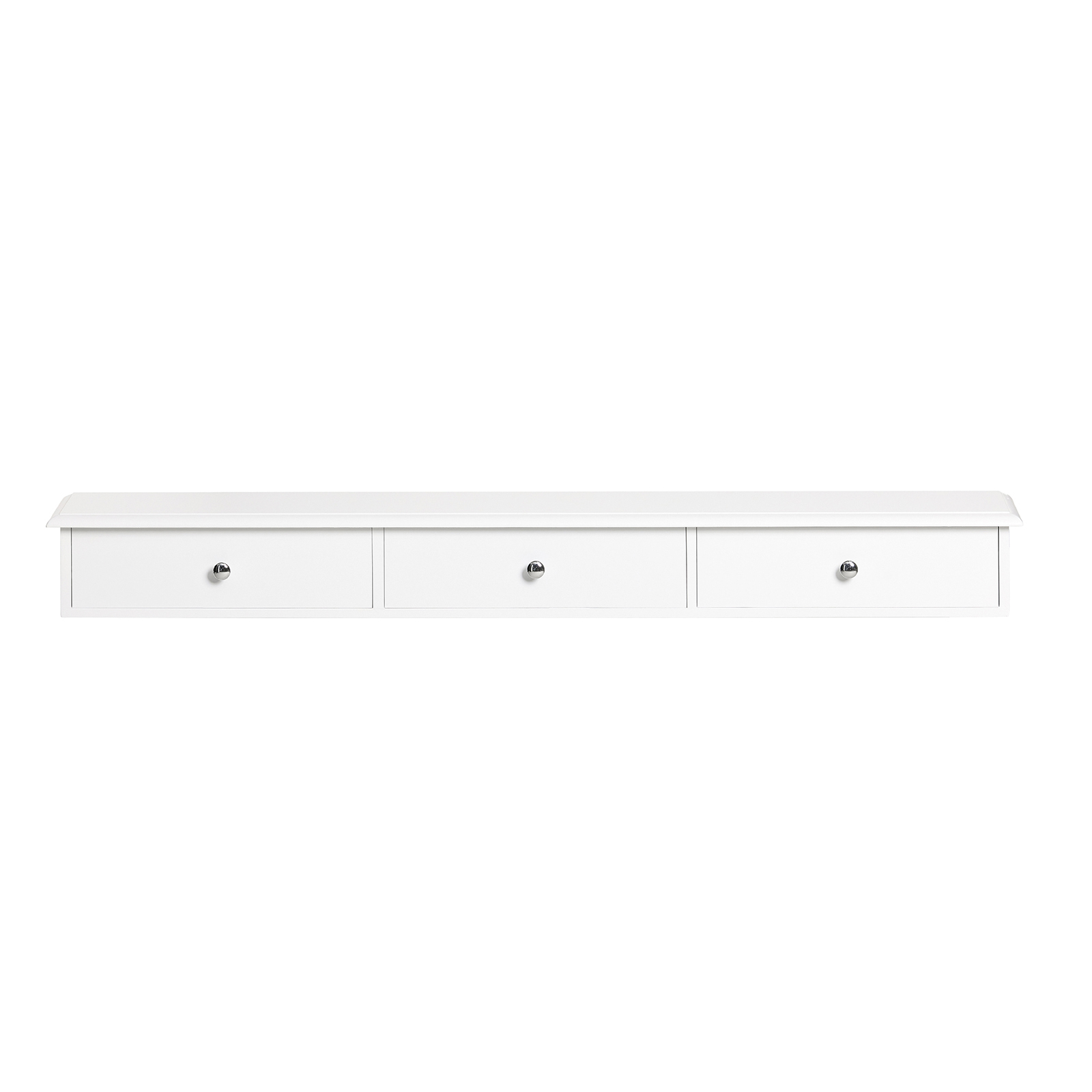 SoBuy Väggmonterad Hylla med 3 Lådor – Modern Flytande Vägghylla för Sovrum, Hall & Vardagsrum, Vit W94 x D15 x H10cm FRG43-L-W
