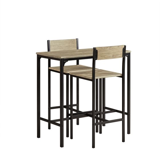 SoBuy OGT03 barbord set 3 delar bistrobord balkongmöbler bistromöbler matbord