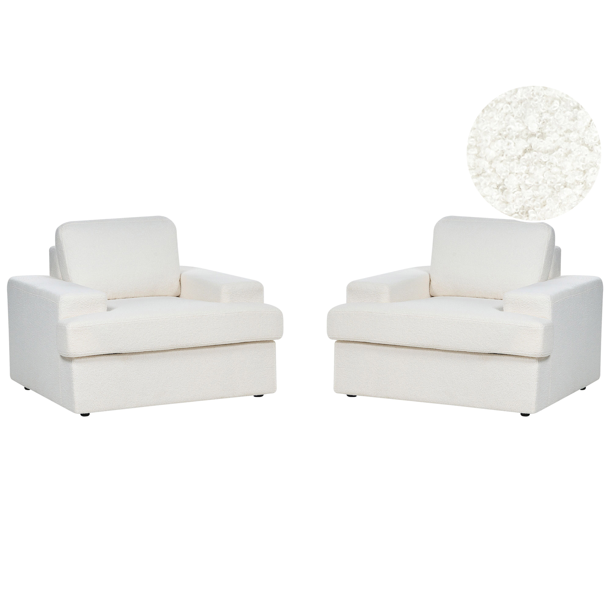 Set med 2 fåtöljer ALLA Bouclé Off-White
