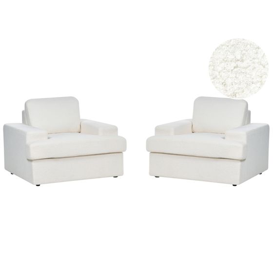 Set med 2 fåtöljer ALLA Bouclé Off-White