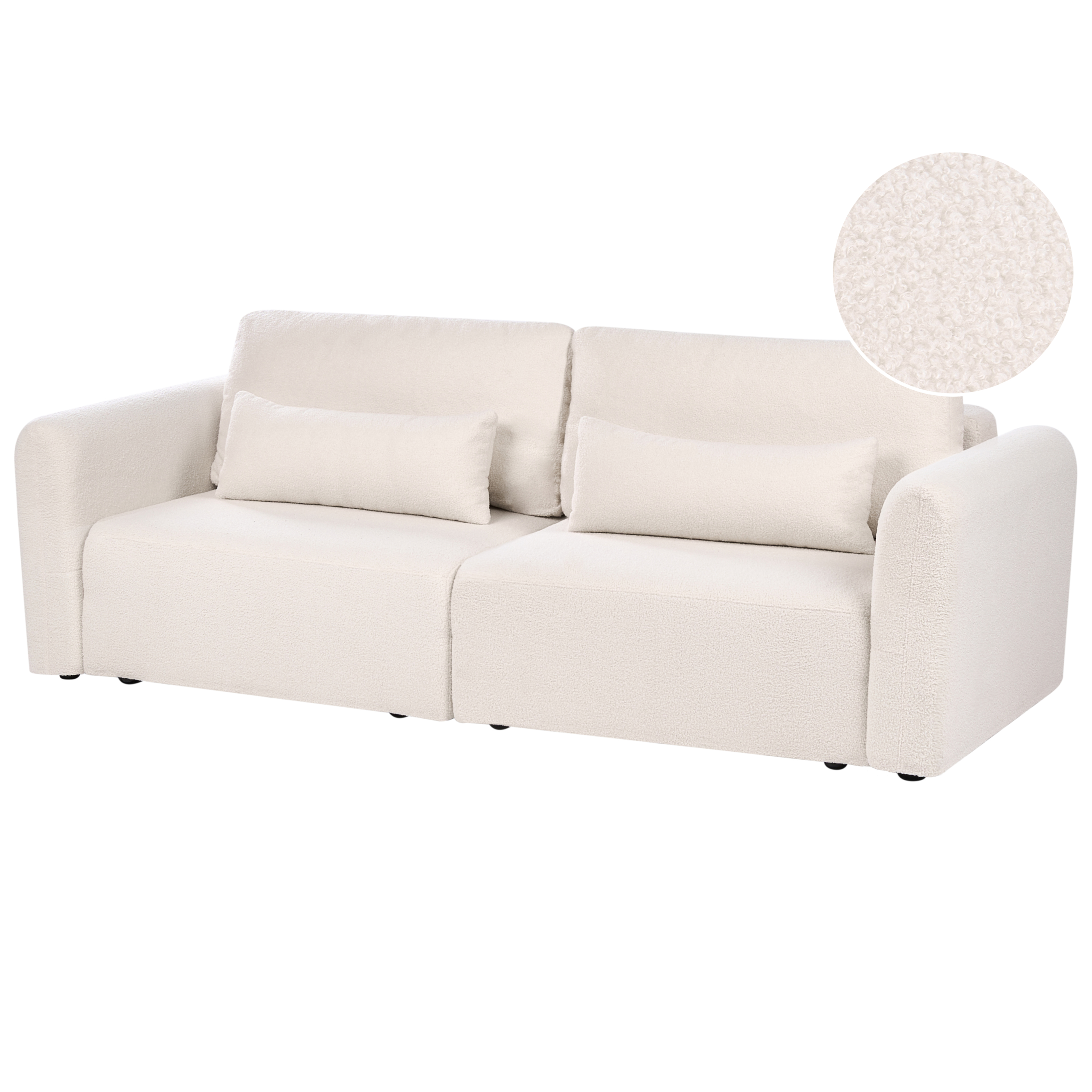 Bäddsoffa 3-sits VAXHOLM med förvaring Bouclé Ljusbeige