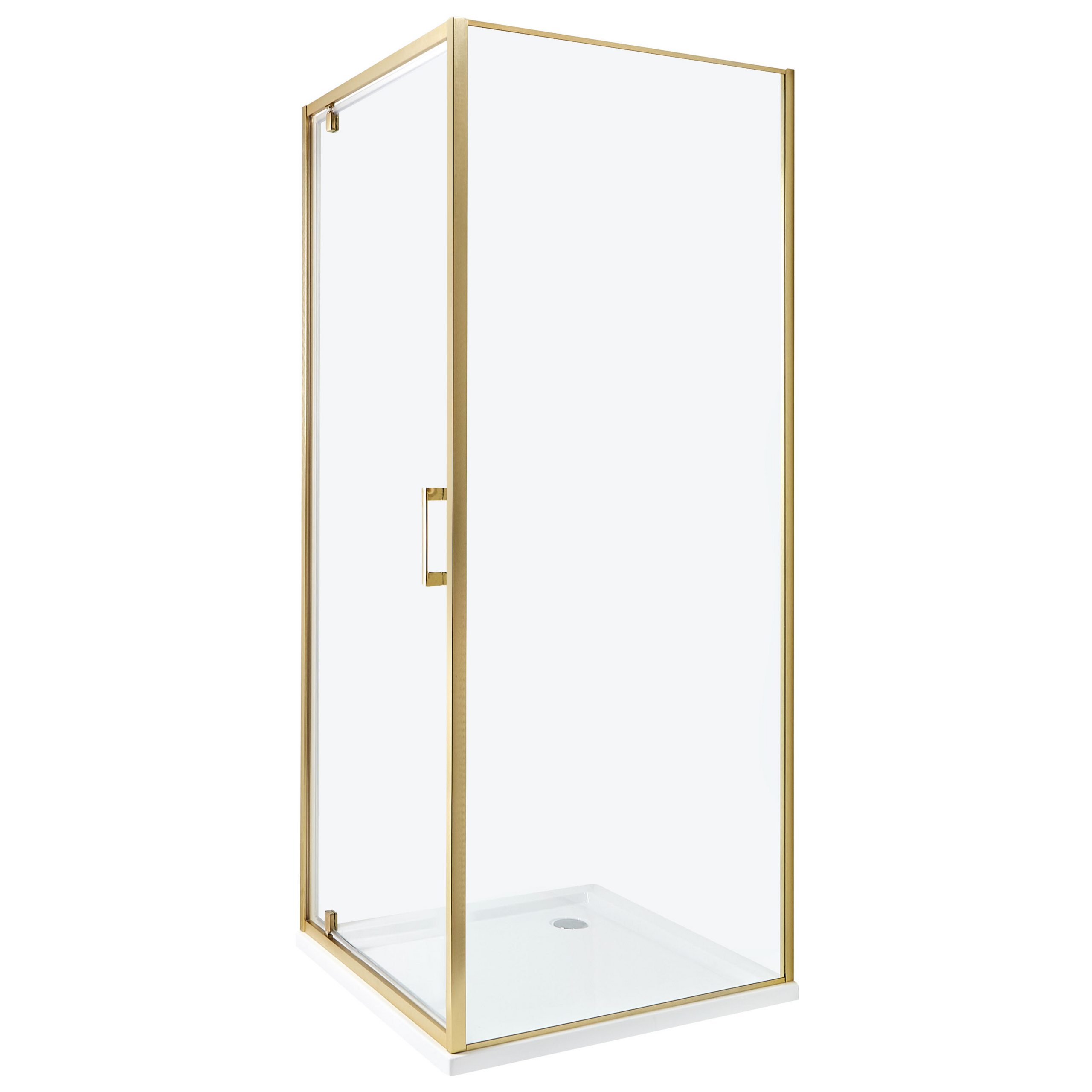 Duschväggar DARLI 700 x 700 x 1850 mm Guld