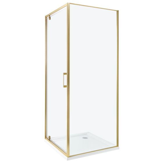 Duschväggar DARLI 700 x 700 x 1850 mm Guld
