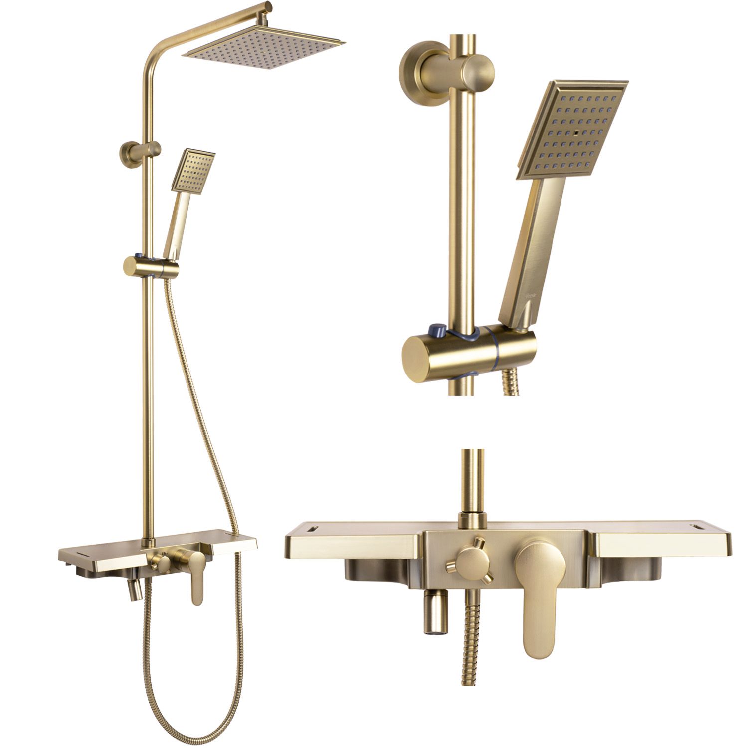 REA Duschset BRAVO Borstat Guld, 45x40x105cm