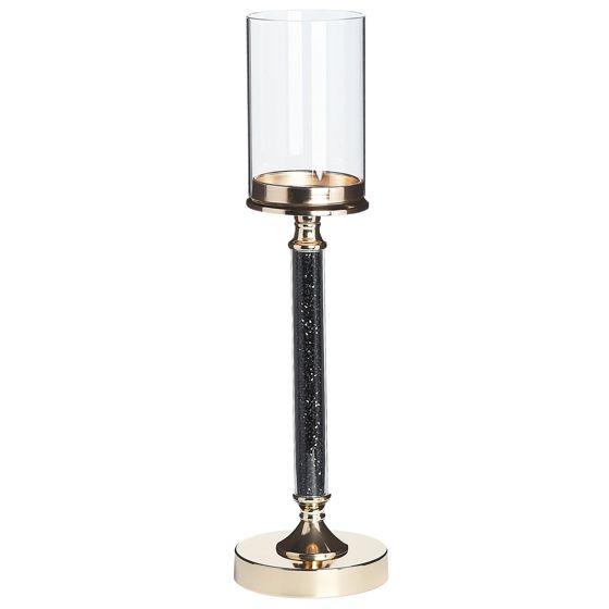 Ljusstake ABBEVILLE 48 cm Glas Svart