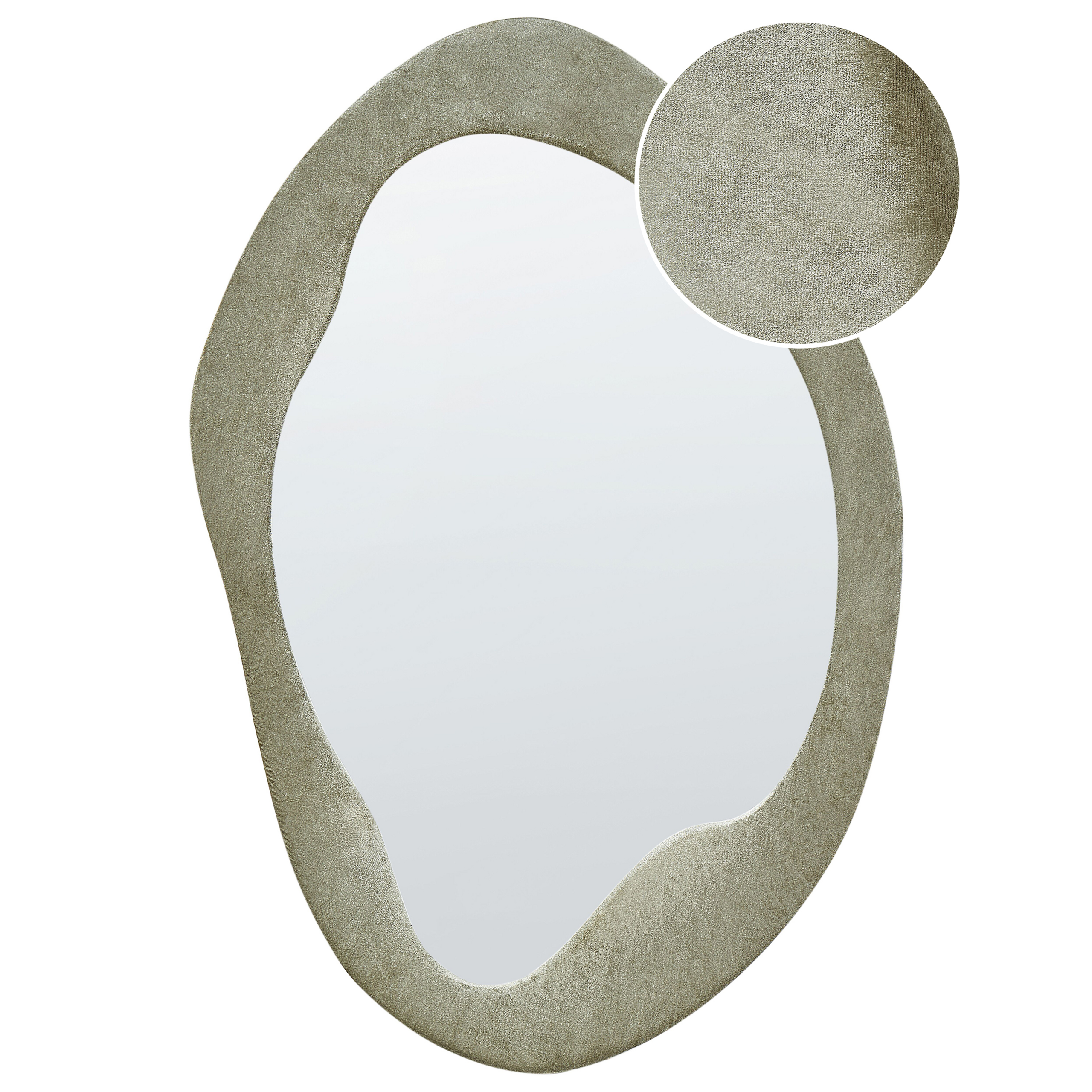 Väggspegel LENAX 59 cm 90 cm Sammet Olivgrön