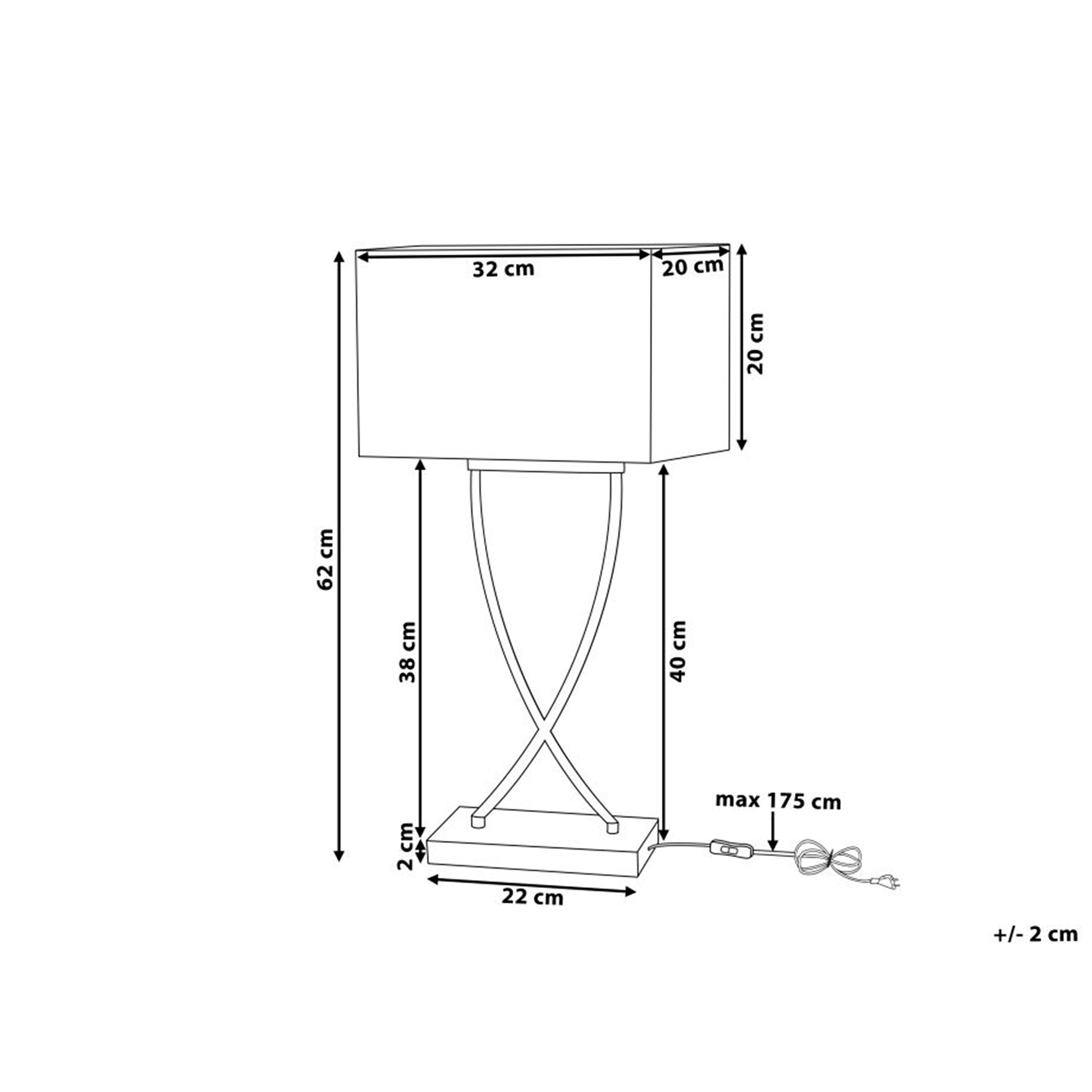 Bordslampa YASUNI Metall Vit