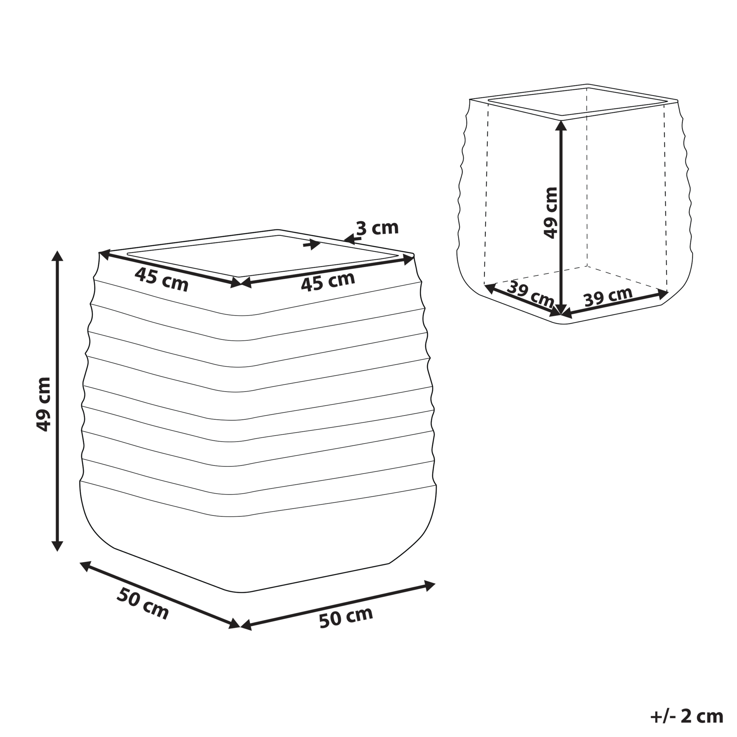 Blomkruka PARIKIA 50 cm Svart
