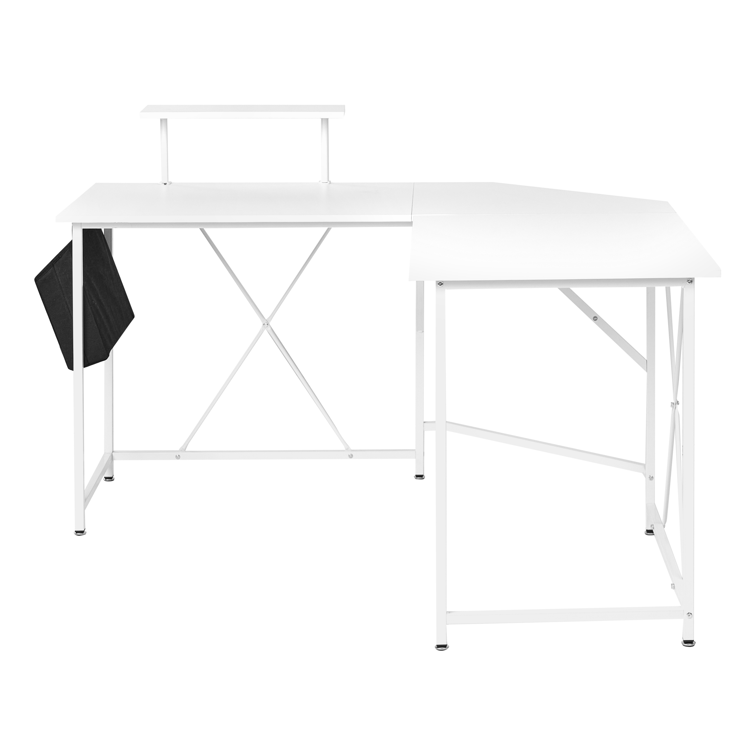 Hörnskrivbord TACONY 180 cm 140 cm med förvaring Vit