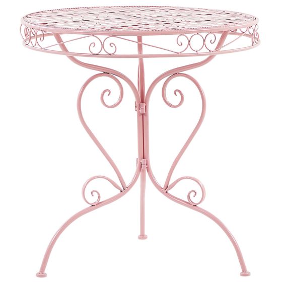 Bistrobord ALBINIA 70 cm 70 cm Metall Rosa