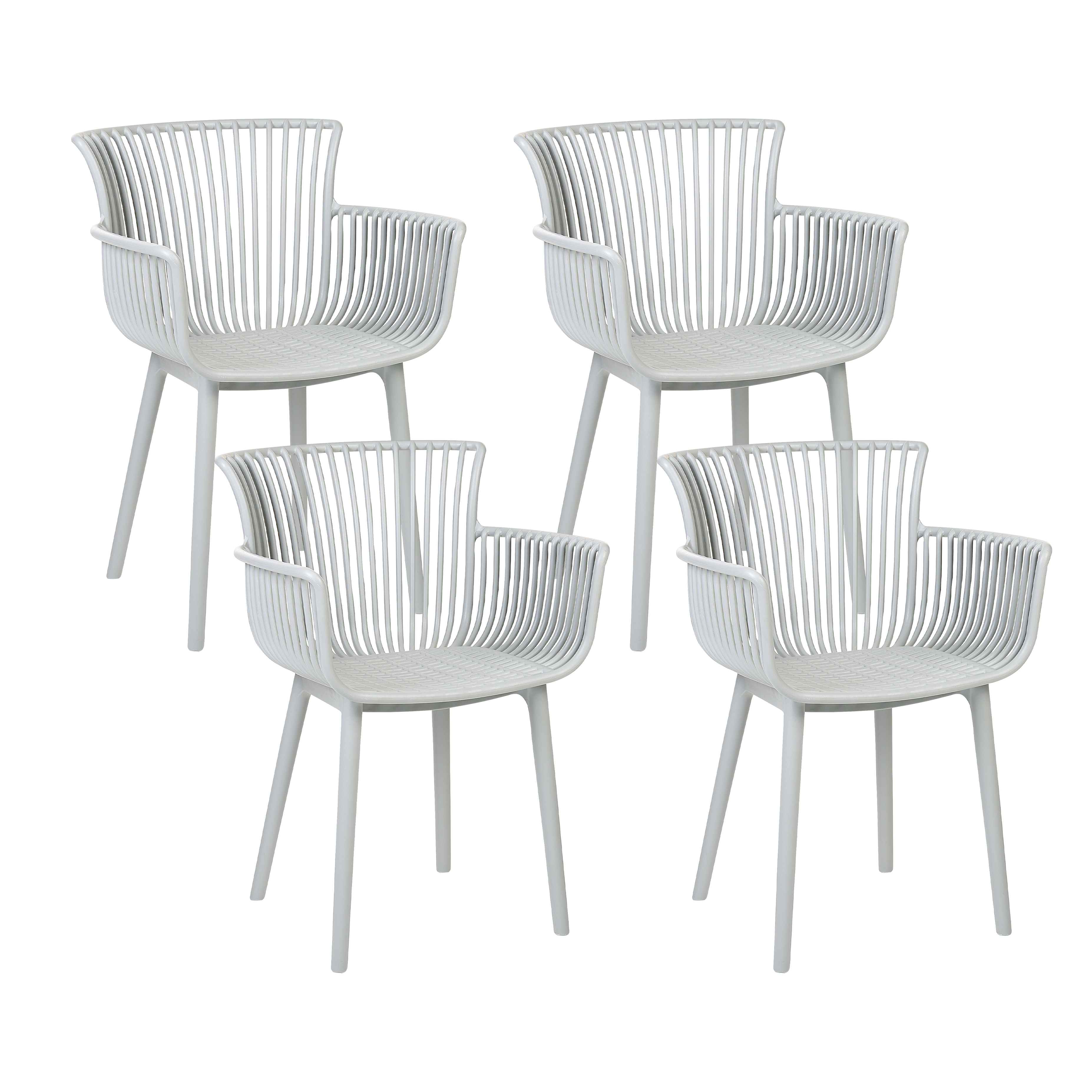 Set med 4 trädgårdsstolar PESARO Ljusgrå