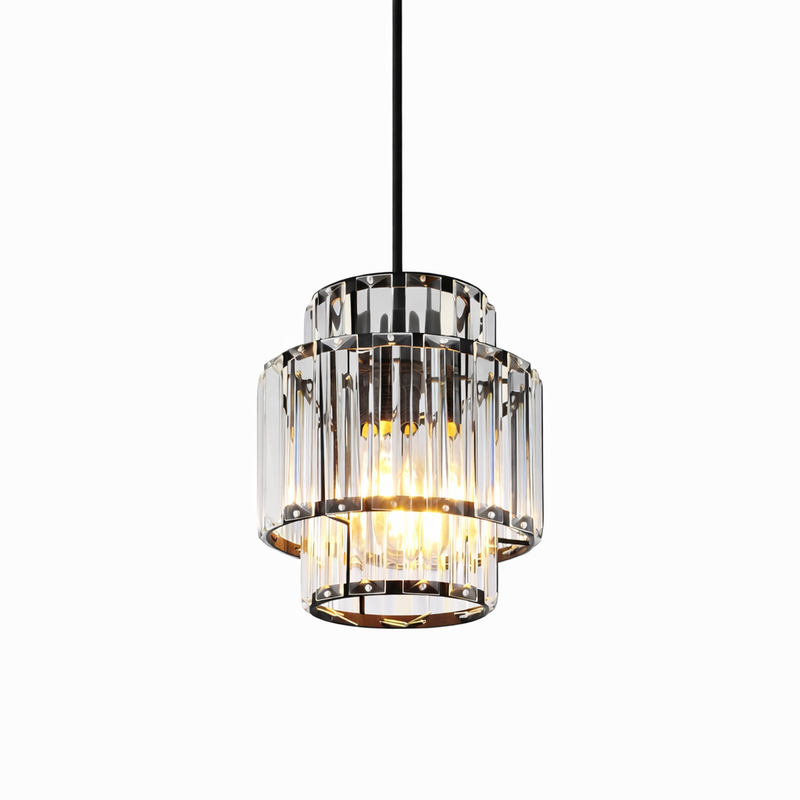 Nettlife pendellampa med 1 lampa - pendellampa i glas och kristall, E27, justerbar höjd, modern design för matsalen