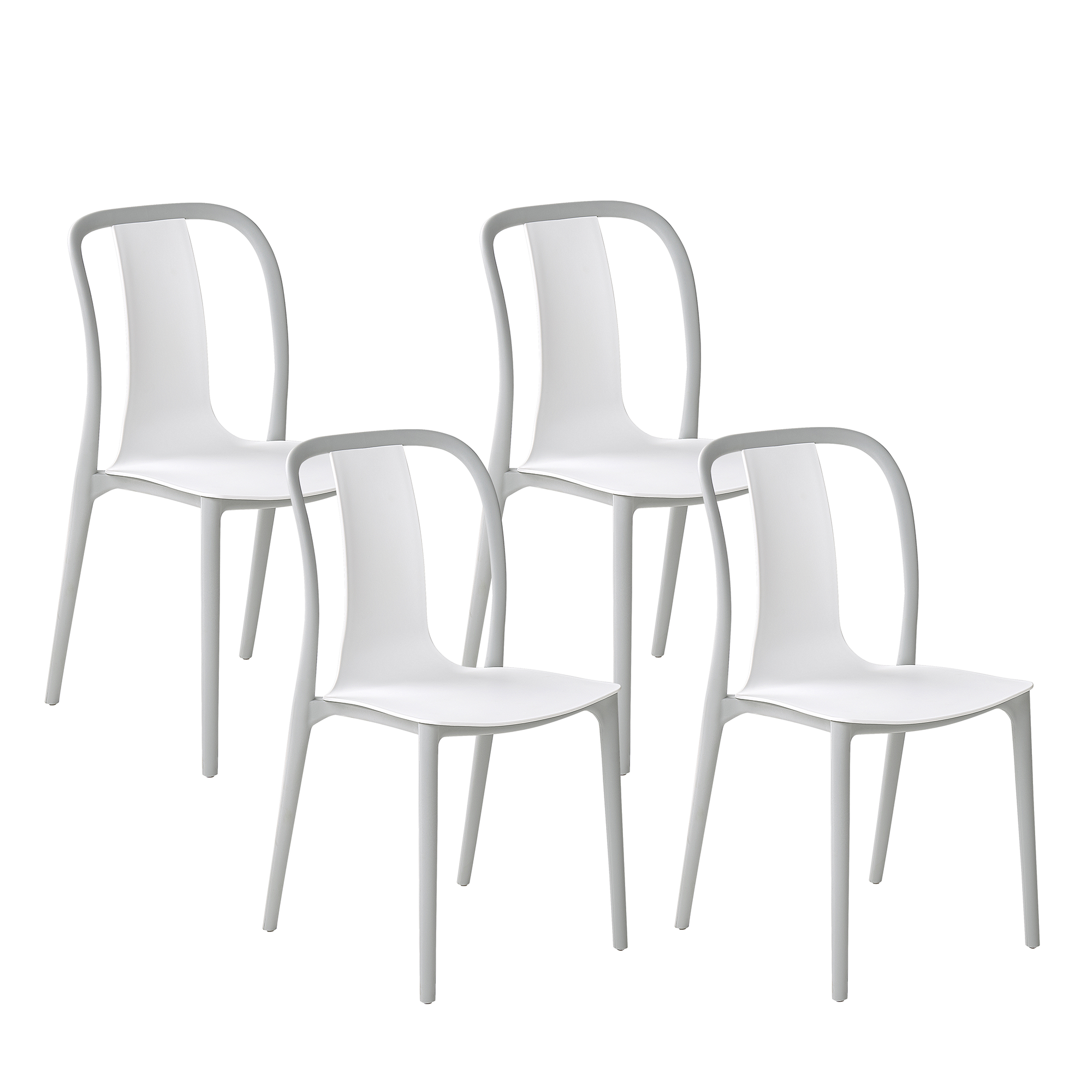Set med 4 trädgårdsstolar SPEZIA Vit