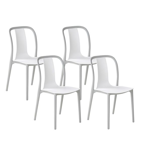 Set med 4 trädgårdsstolar SPEZIA Vit