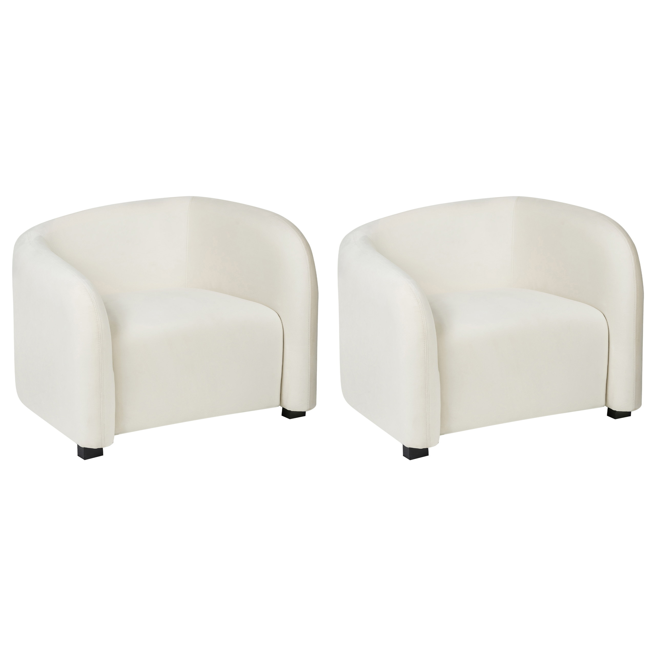 Set med 2 fåtöljer VELTADA Sammet Off-White