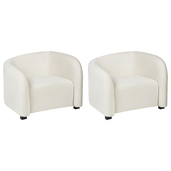 Set med 2 fåtöljer VELTADA Sammet Off-White