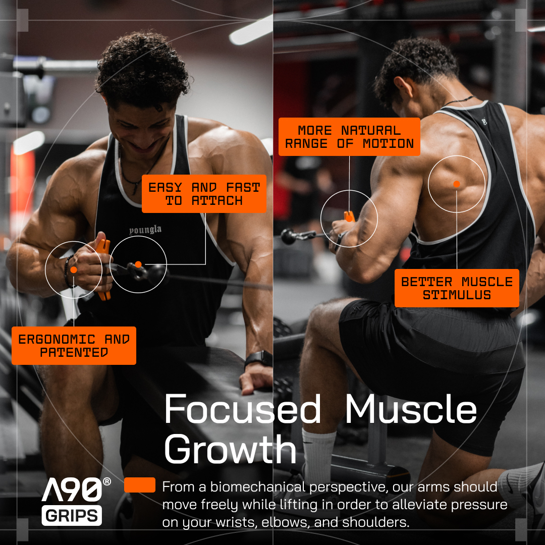Angles90® Träningshandtag för latsdrag – ergonomiska 90°-handtag för pull-up-stång och kabelmaskiner | fäste för lat pulldown